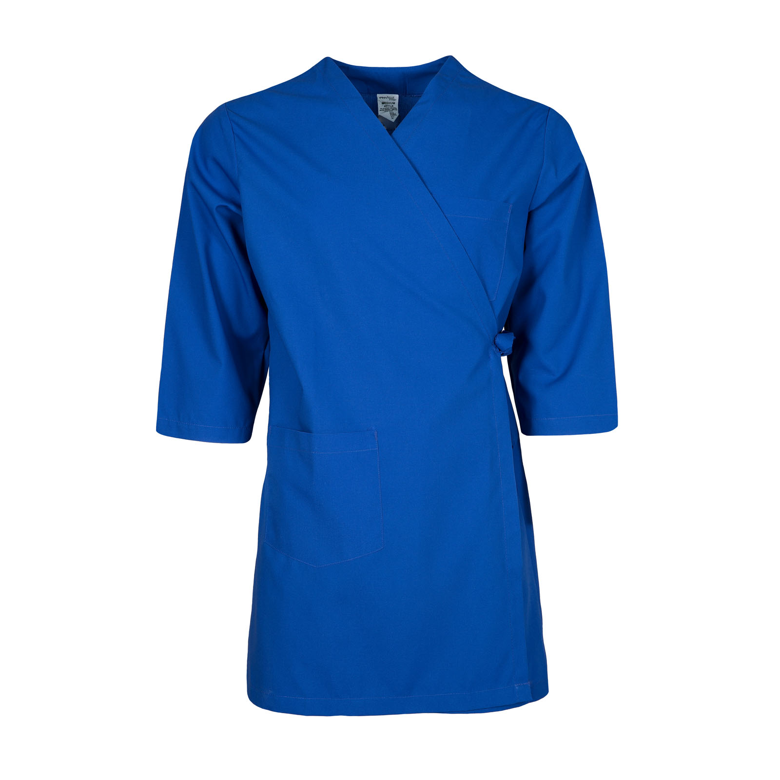 WR17RO Pinnacle Textile Wraparound 3/4 Sleeve Smock Gown with 3 Pockets - Royal Blue